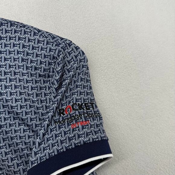 Greyson Polo Shirt Womens Medium Blue Rocket Mortgage Detroit Monogram Golf NEW - Picture 7 of 11